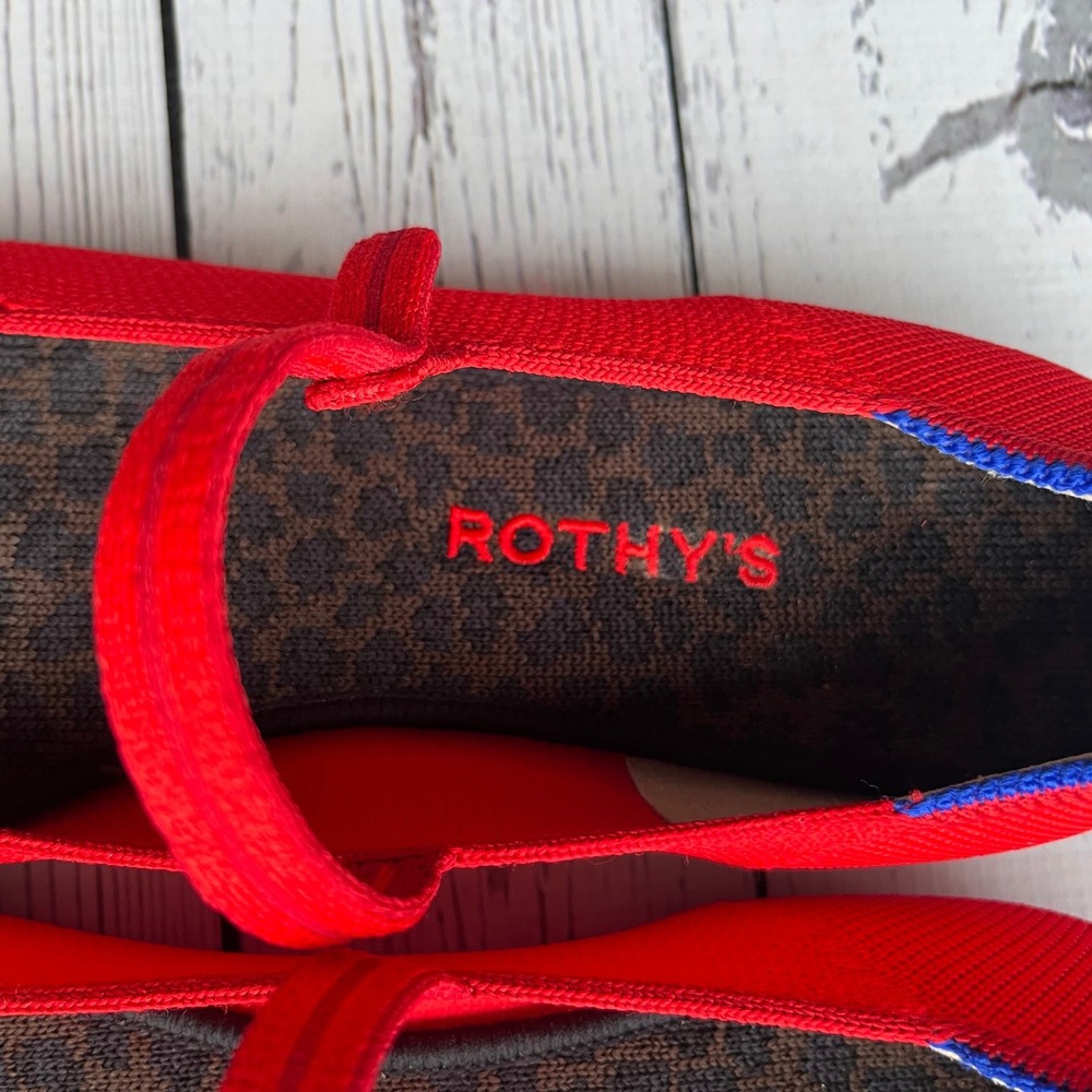 Rothy's RARE Retired Flame Red The Square‎ Mary Jane Women 10 Slip On Flat - Picture 2 of 9